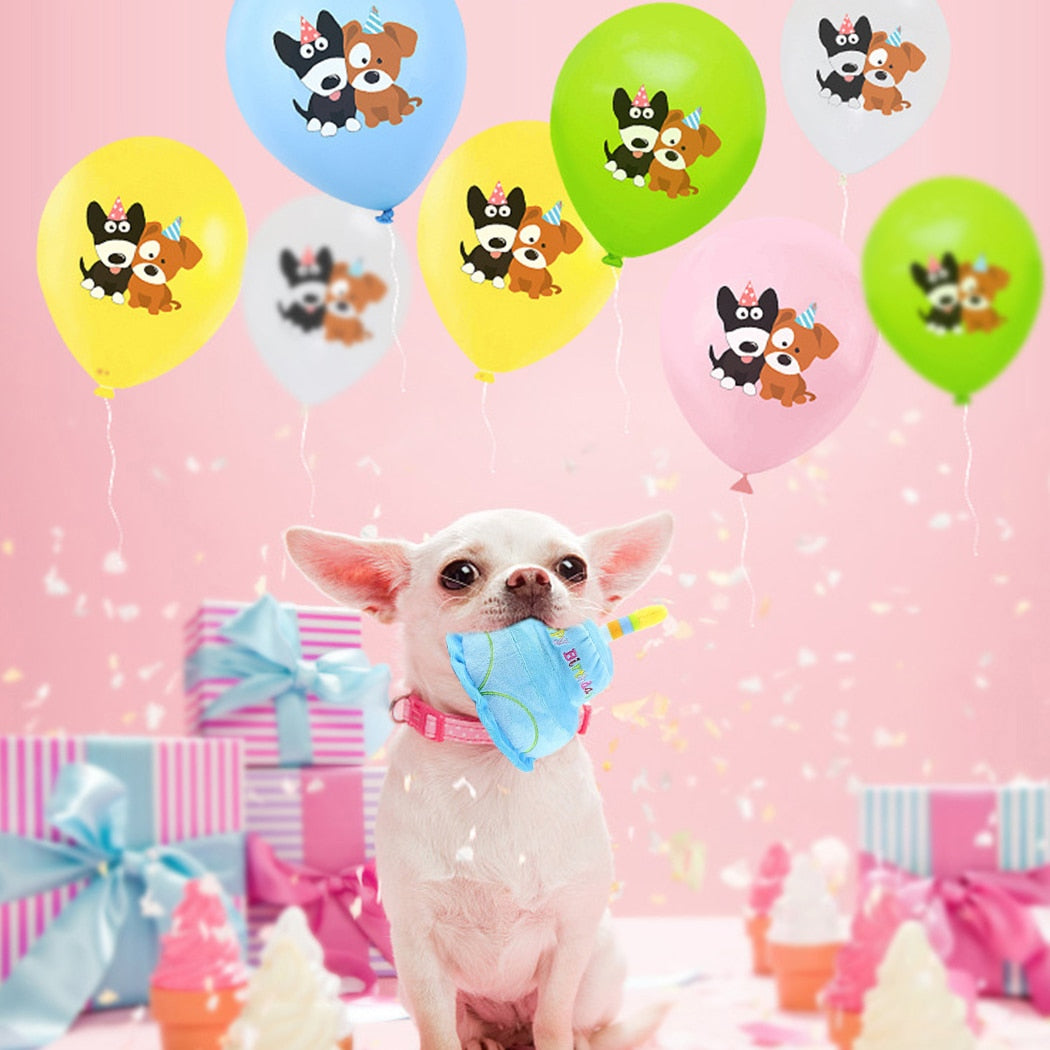 Cute Dogs & Puppies Chew Toys in a Birthday Cake Shape