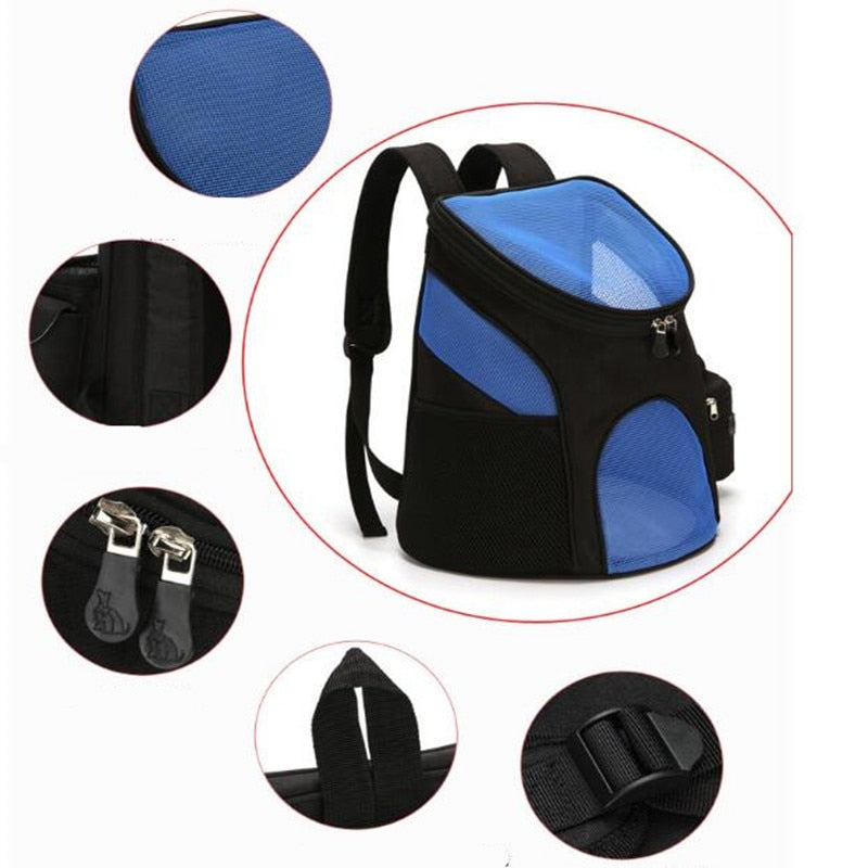 Breathable Waterproof Small Dog or Cat Rucksack with Bottle Holder(Available in 2 sizes)