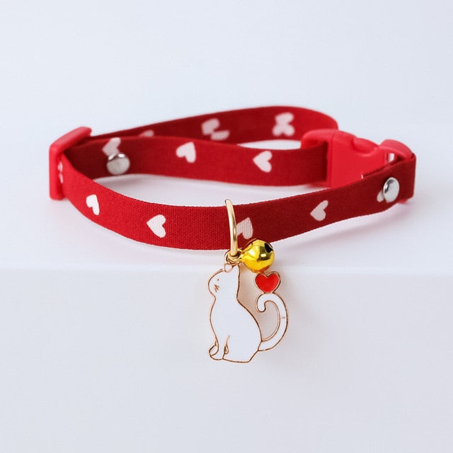 Adjustable Cat Collar(Includes a pendant, safety buckle & bells)