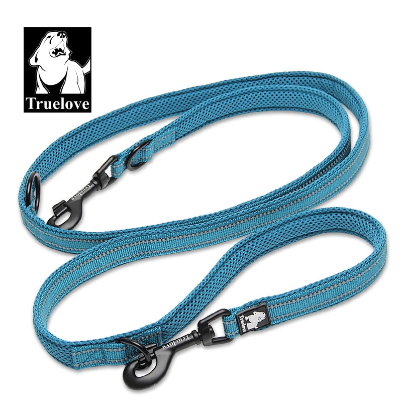 Truelove 7 In 1 Multi-Function Adjustable Dog Lead Hand Free Pet Training Lead Reflective Multi-Purpose Dog Lead