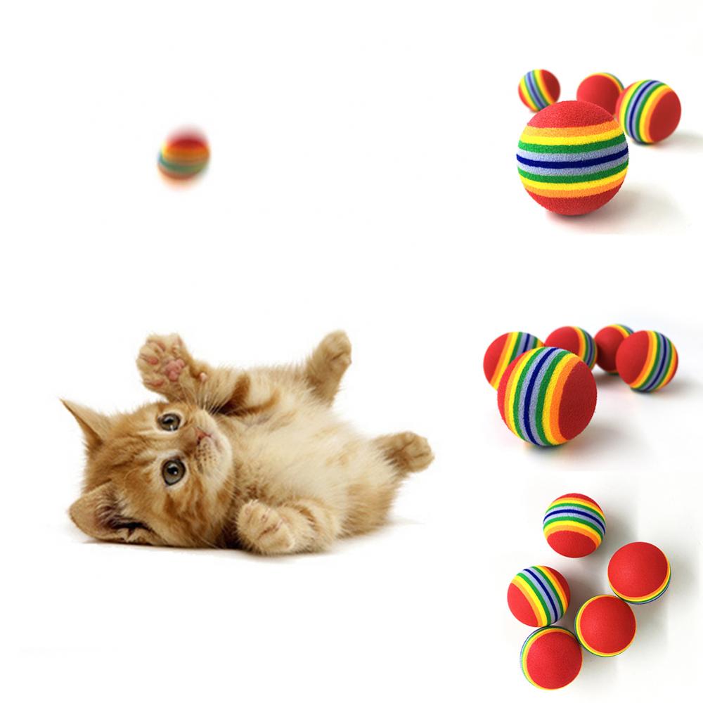 Colorful Cat Interactive Toy Ball Great for Chewing Rattle Scratch Natural Foam Ball