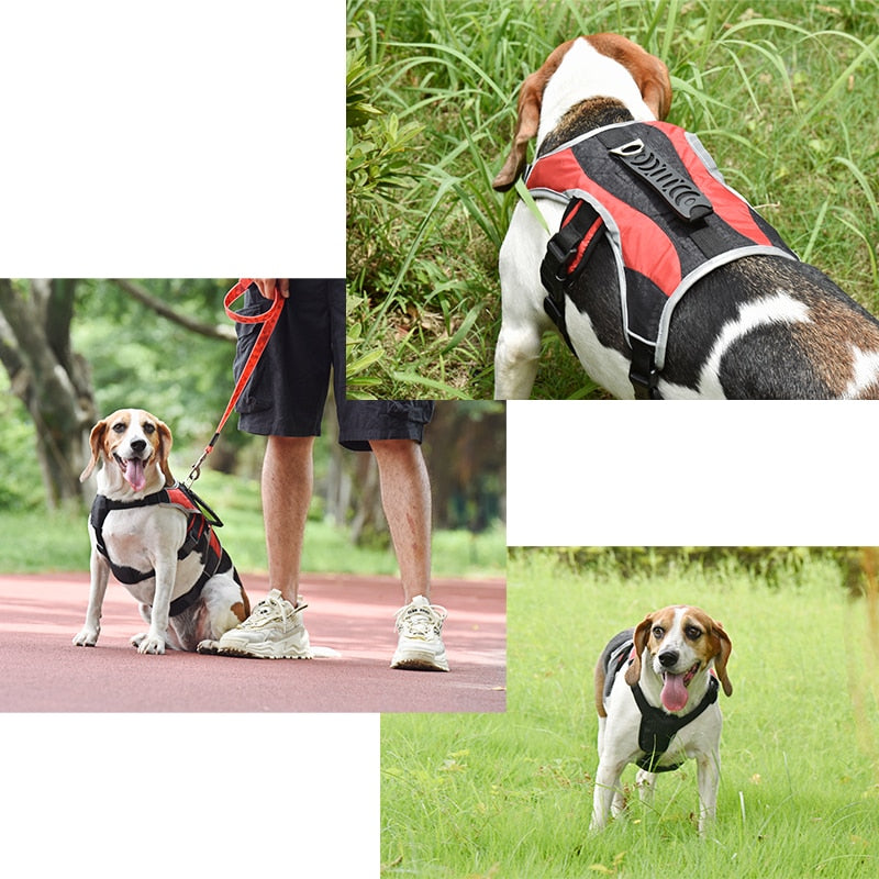 YUDODO Professional Nylon Large Dog Training Harness for Safety Reflective Adjustable Quick Control Harnesses