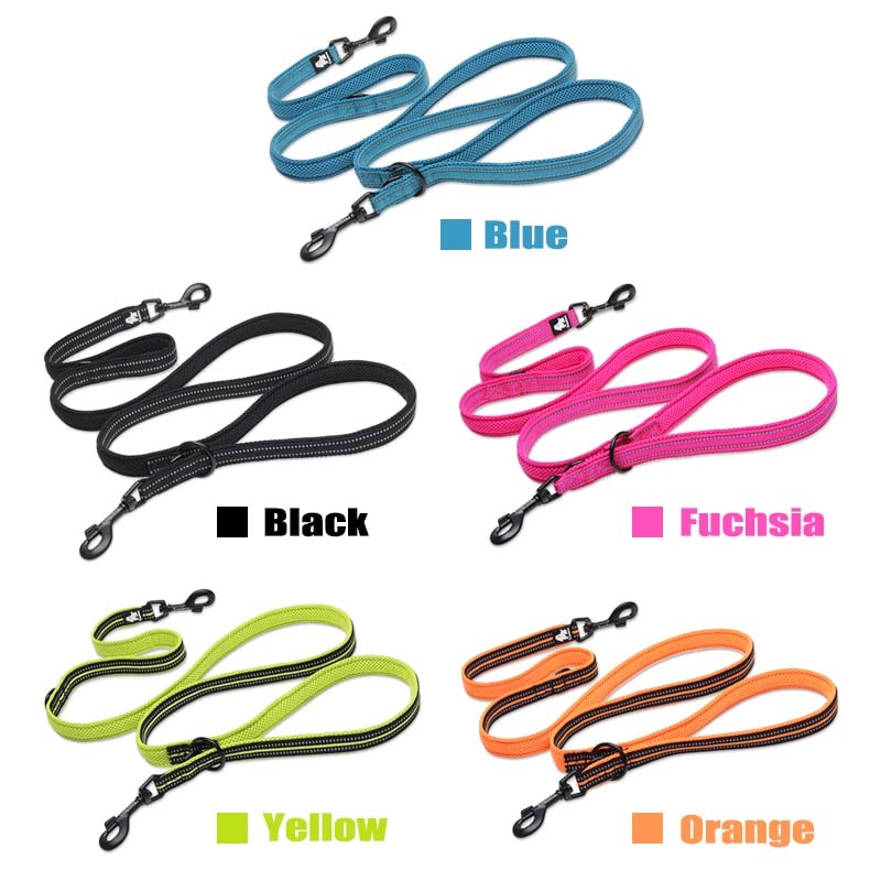 Truelove 7 In 1 Multi-Function Adjustable Dog Lead Hand Free Pet Training Lead Reflective Multi-Purpose Dog Lead