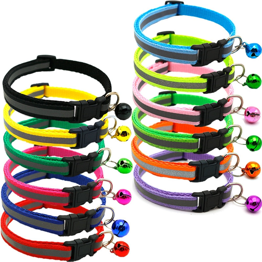 Reflective Nylon Dog Collar Night Safety Flashing Light Up Adjustable