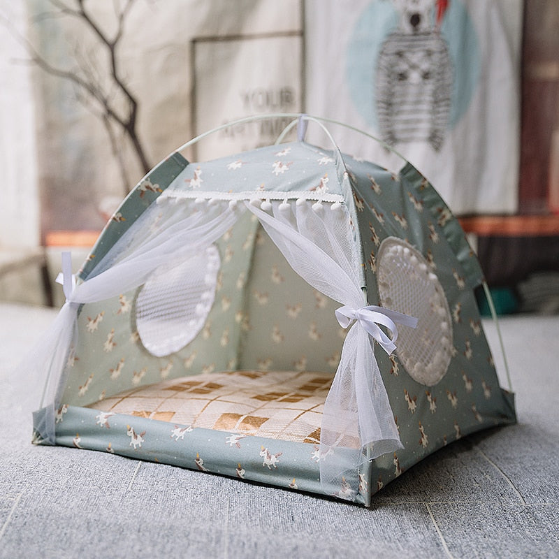 Winter Warm Cat Bed Foldable Tent House
