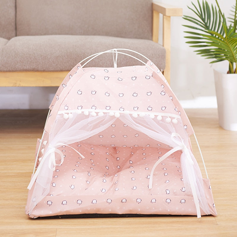 Winter Warm Cat Bed Foldable Tent House