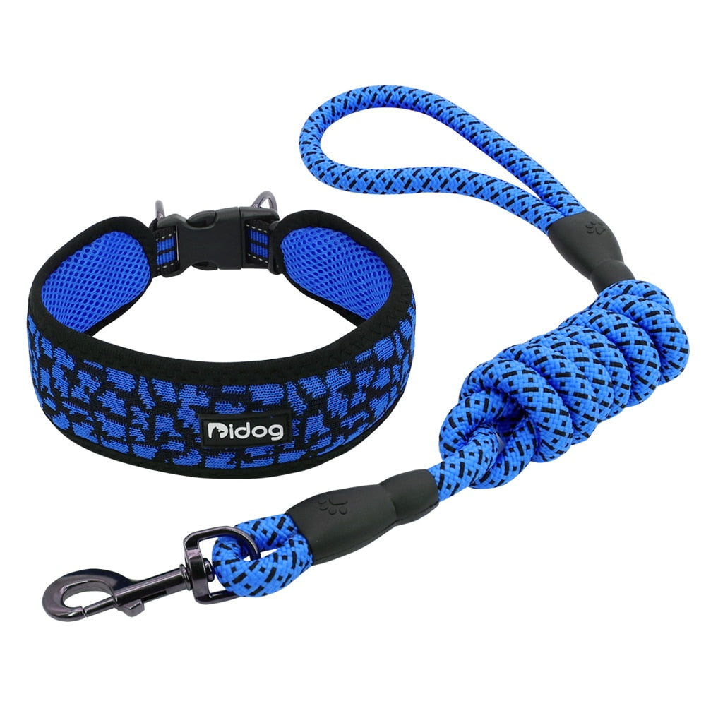 Nylon Mesh Dog Collar With Rope lead(For M/L/XL dogs)