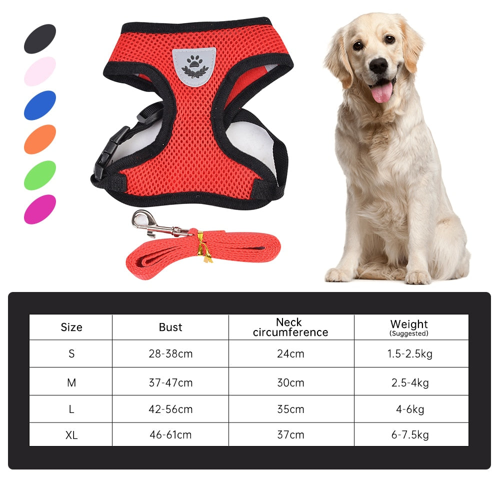 Nylon Mesh Harness And Lead Breathable for Small Dogs & Puppies