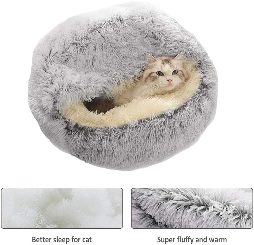 Comfy Soft Plush Bed/Den For Cats Or Small Dogs