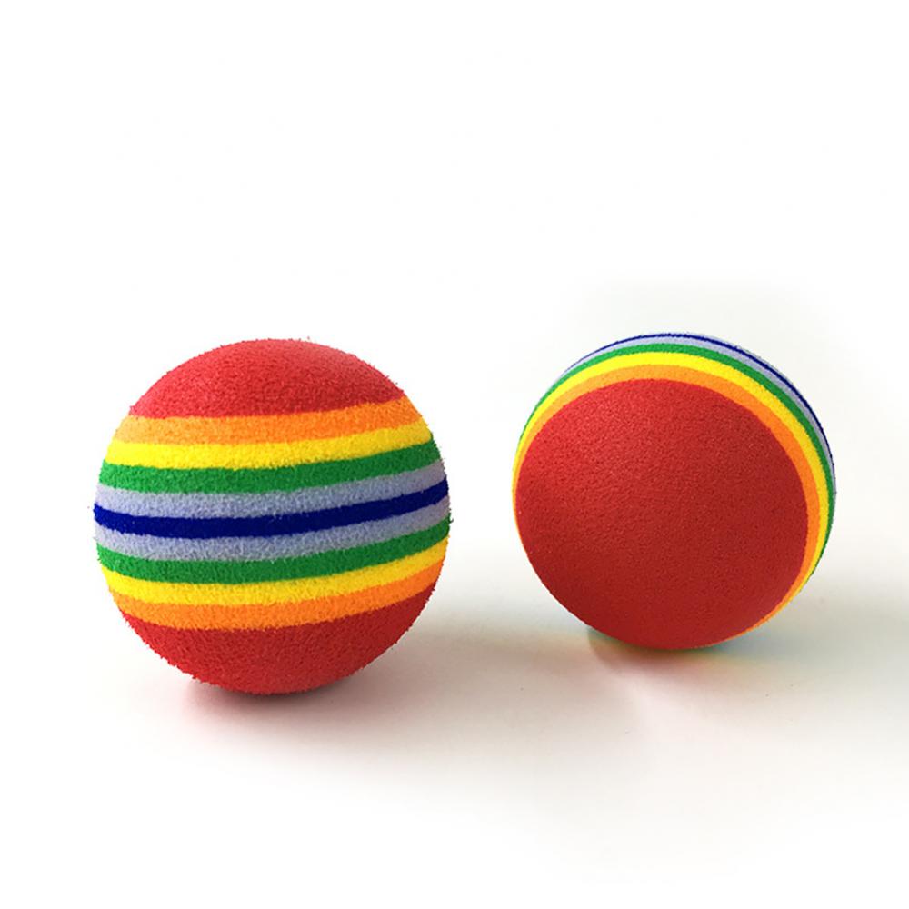Colorful Cat Interactive Toy Ball Great for Chewing Rattle Scratch Natural Foam Ball
