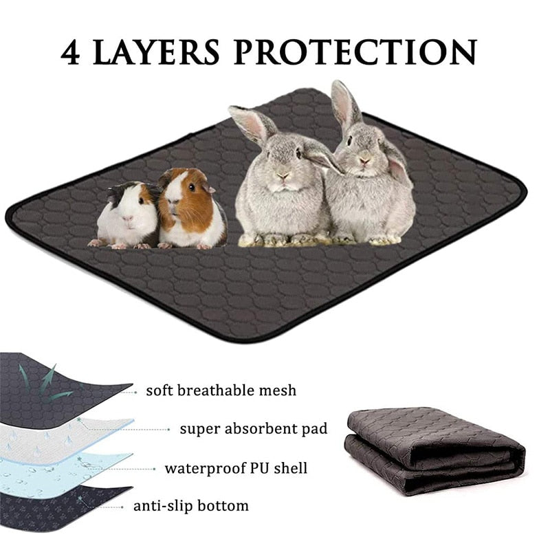 Small Pet and Rodent Cage Liner Waterproof Anti Slip Bedding Mat Highly Absorbent Pee Pad