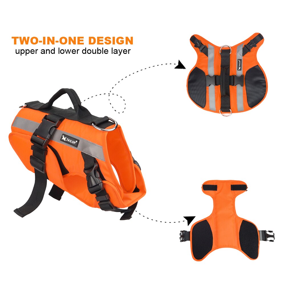 Dog Life Jacket Outdoor Safety Clothes Life Vest Swimming Preserver Rescue