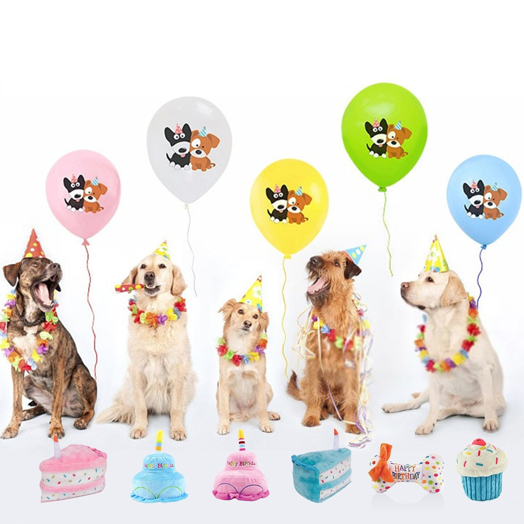 Cute Dogs & Puppies Chew Toys in a Birthday Cake Shape