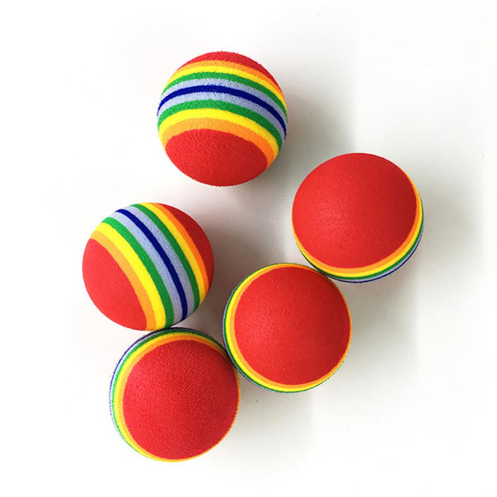 Colorful Cat Interactive Toy Ball Great for Chewing Rattle Scratch Natural Foam Ball