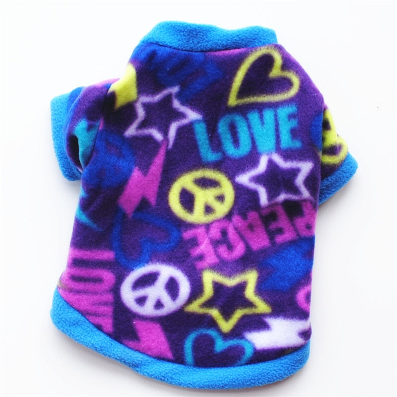 Warm Fleece Dog Pullover in a Range of Cute Designs