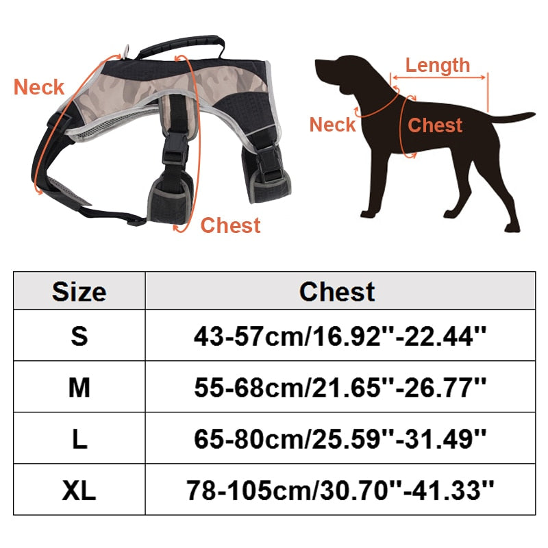 YUDODO Professional Nylon Large Dog Training Harness for Safety Reflective Adjustable Quick Control Harnesses