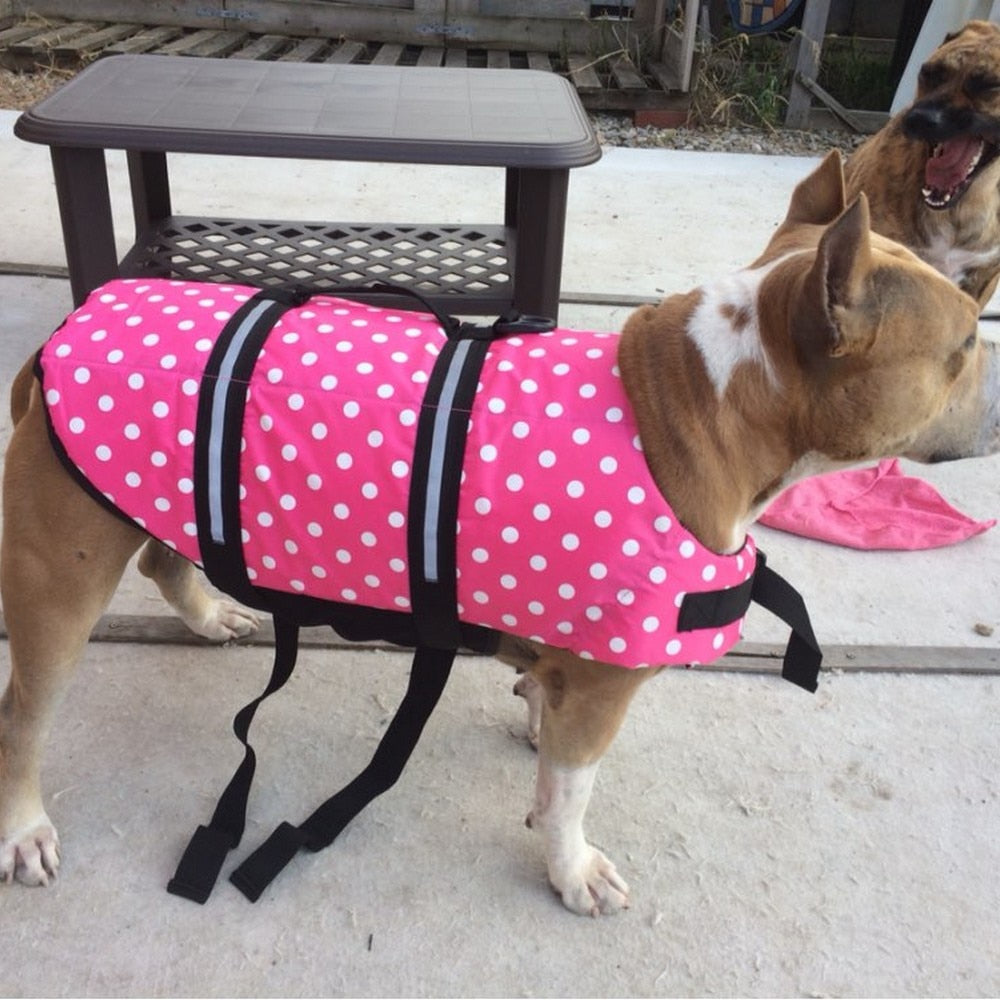 Dog Life Vest Summer Printed Life Jacket Dog Safety Swimwear