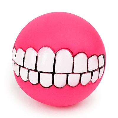 Funny Silicone Dog Ball Chew & Tooth Cleaning Squeaky