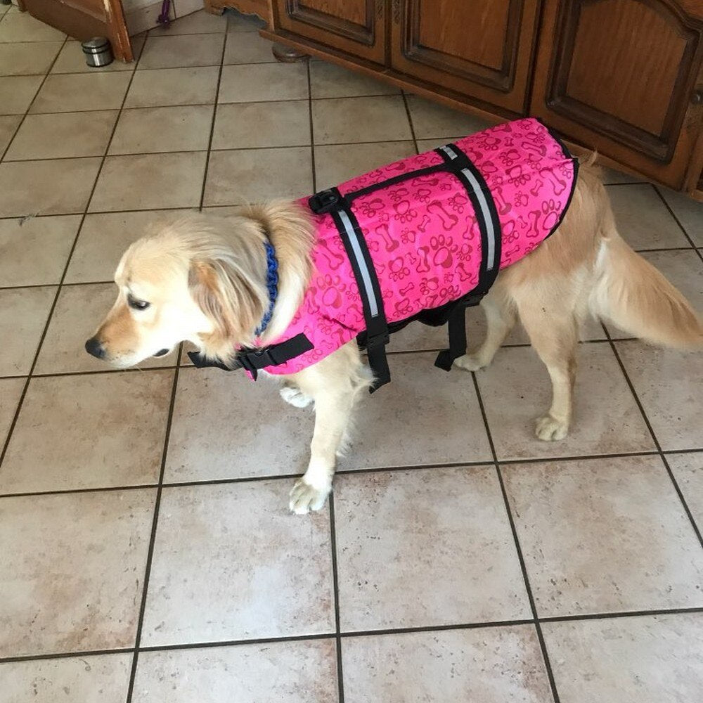 Dog Life Vest Summer Printed Life Jacket Dog Safety Swimwear