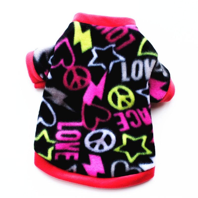 Warm Fleece Dog Pullover in a Range of Cute Designs