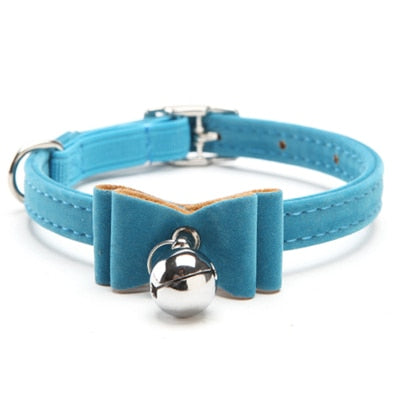 Velvet Bow Tie Cat Collar With A Bell(Multiple colours available)