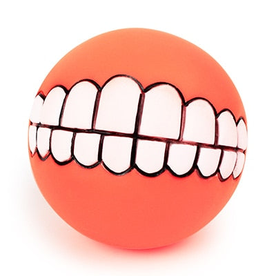 Funny Silicone Dog Ball Chew & Tooth Cleaning Squeaky