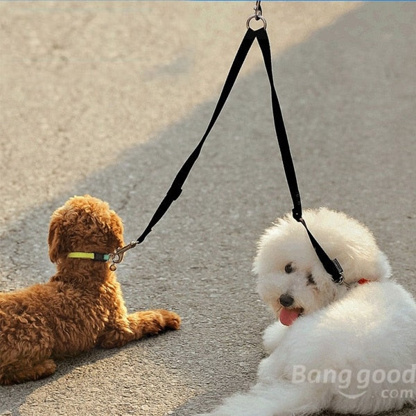 Nylon Double Dog Twin Lead 2 Way Two Dogs Walking Lead