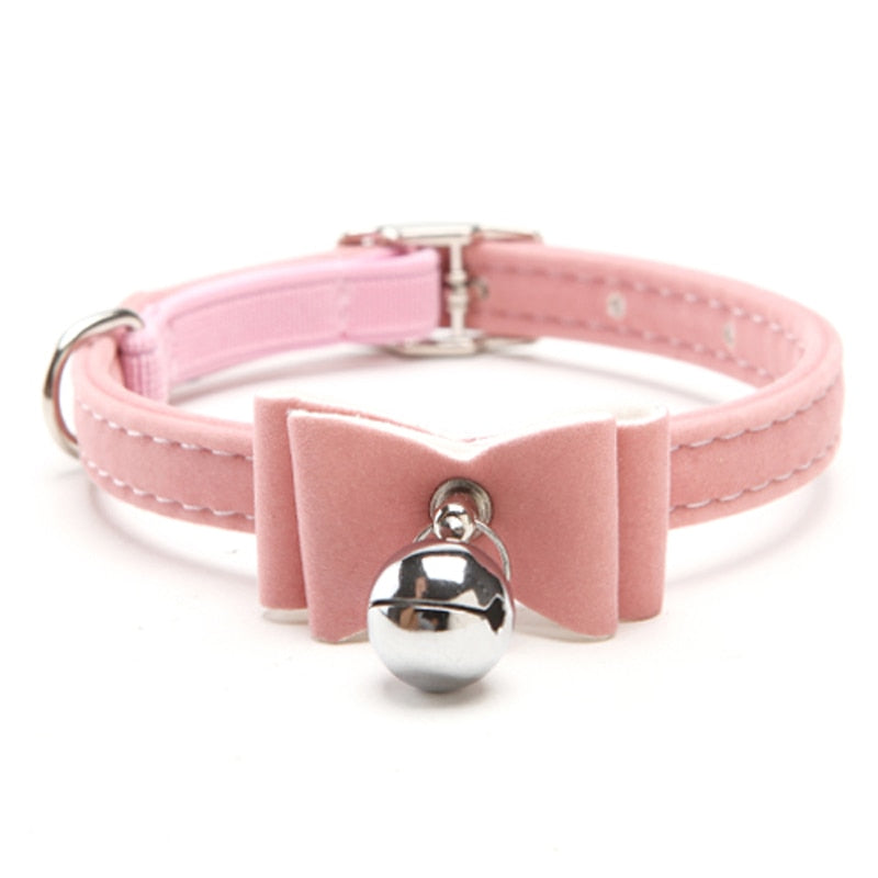 Velvet Bow Tie Cat Collar With A Bell(Multiple colours available)