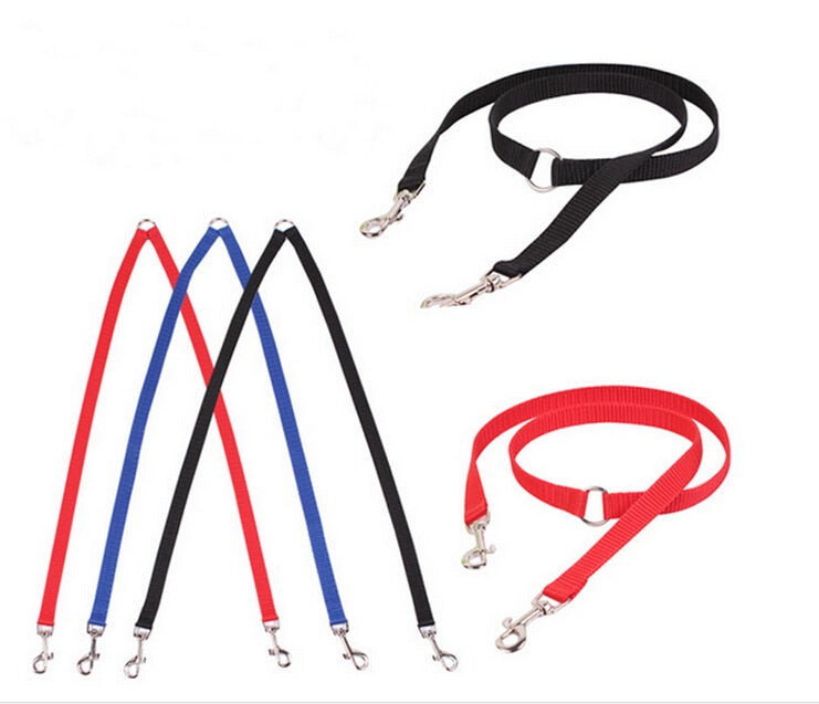 Nylon Double Dog Twin Lead 2 Way Two Dogs Walking Lead