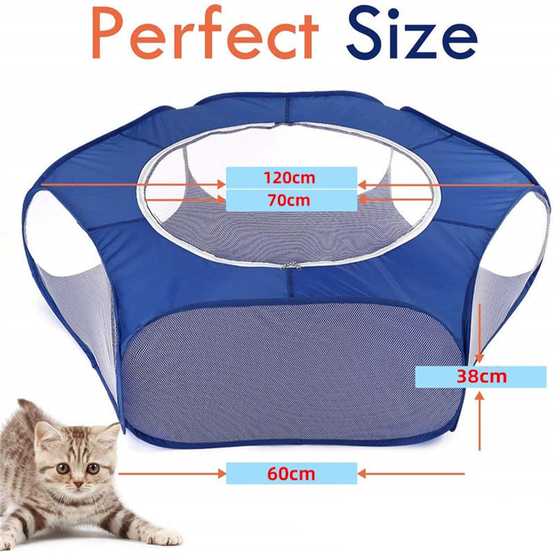 Portable Small Pet Cage Transparent Playpen Open Folding Fence for Small Pets and Rodents