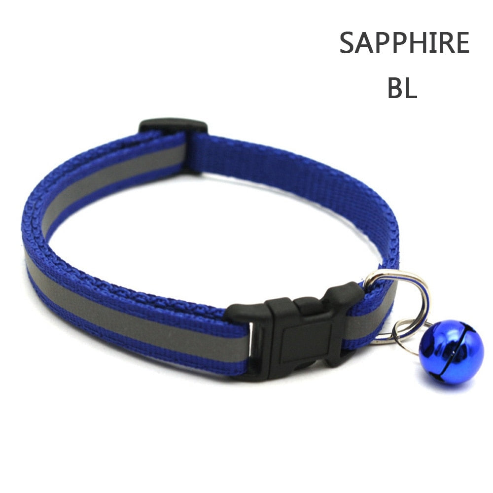 Reflective Nylon Dog Collar Night Safety Flashing Light Up Adjustable