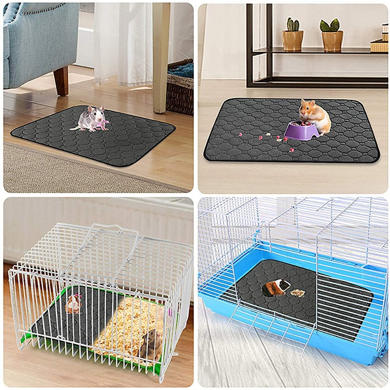 Small Pet and Rodent Cage Liner Waterproof Anti Slip Bedding Mat Highly Absorbent Pee Pad