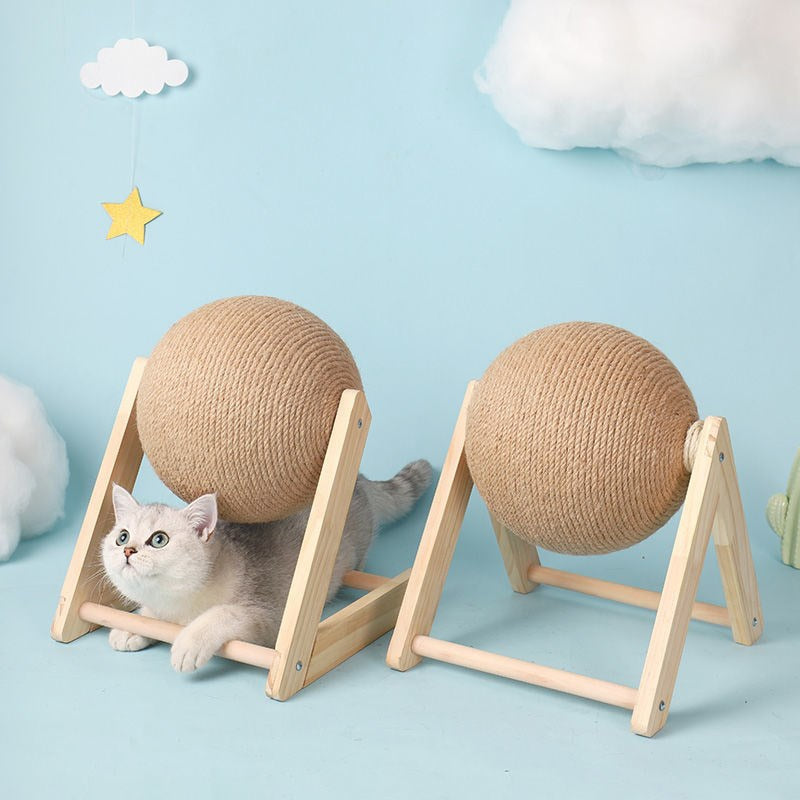 Cat Scratching Toy Sisal Rope Ball Board for Paw Scratcher Wear-resistant