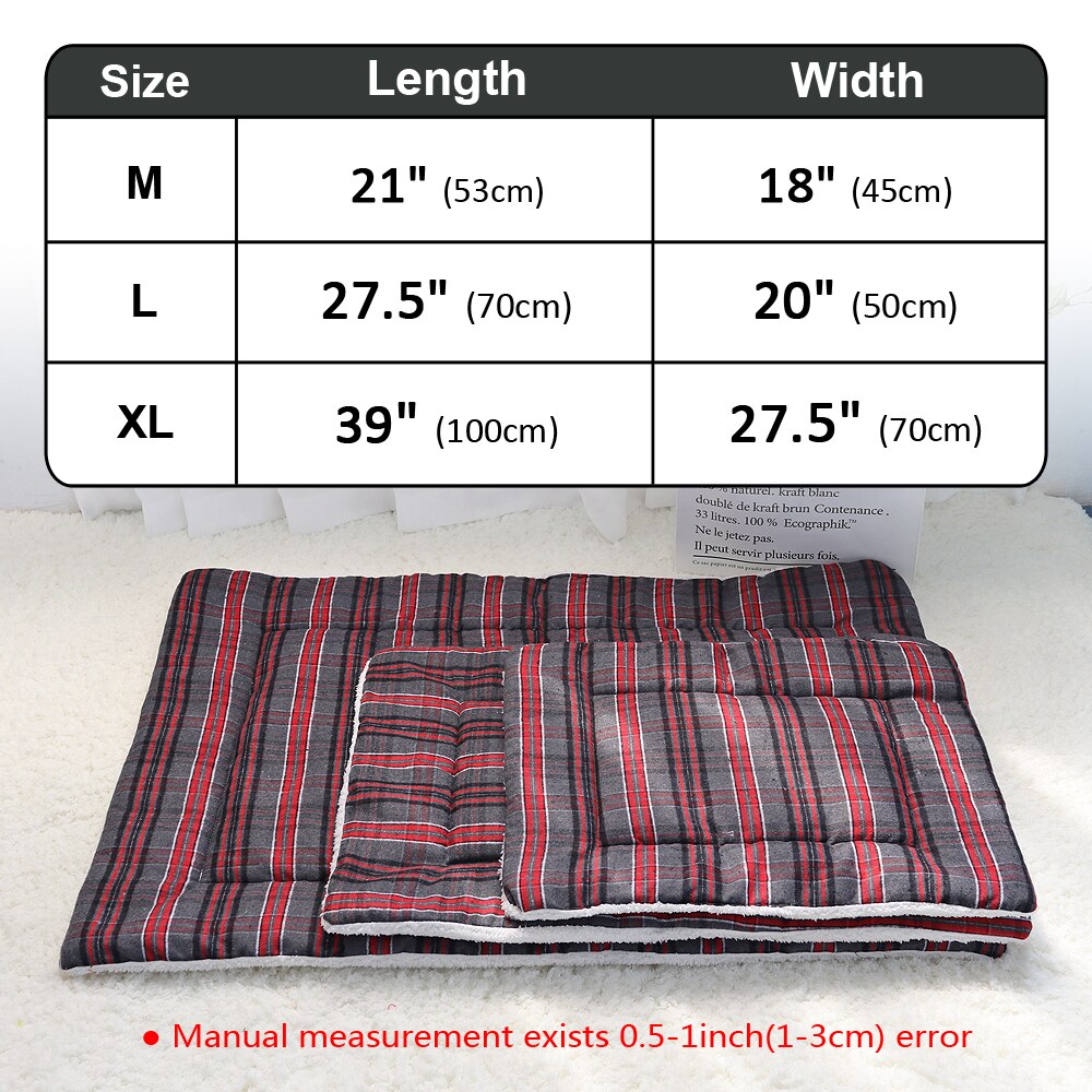 Cotton Cushion Soft Warm Fleece Lounger Bed For Small Medium Large Dogs & Puppies