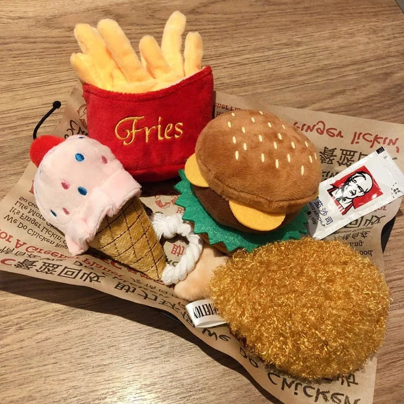Funny Dogs Squeaky Fast Food Toys