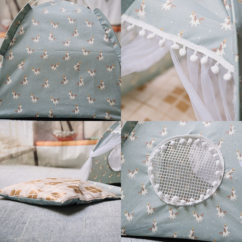 Winter Warm Cat Bed Foldable Tent House