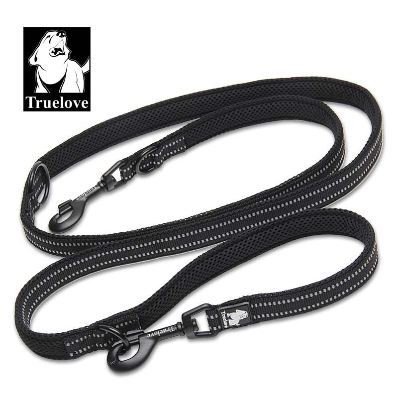 Truelove 7 In 1 Multi-Function Adjustable Dog Lead Hand Free Pet Training Lead Reflective Multi-Purpose Dog Lead