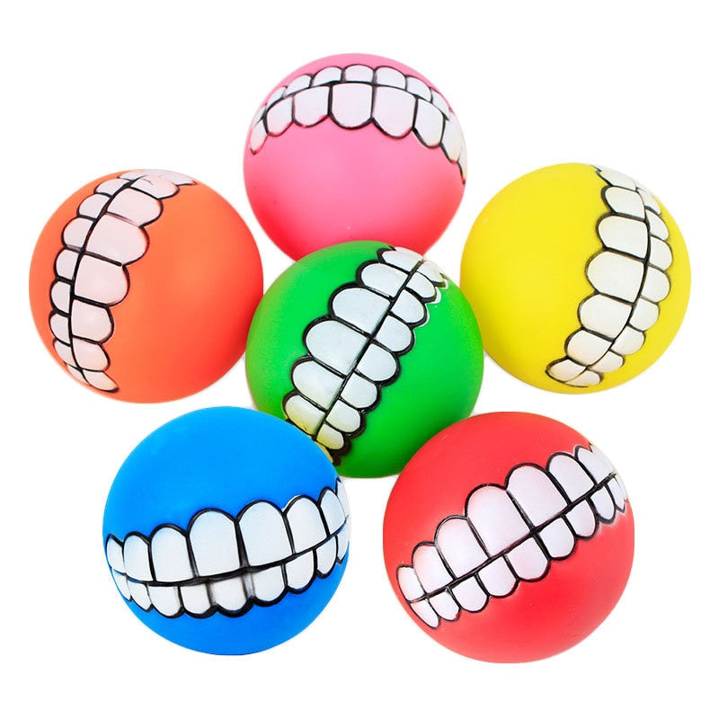 Squeaky Dog Ball made with Rubber a Fun Chew For Puppies too