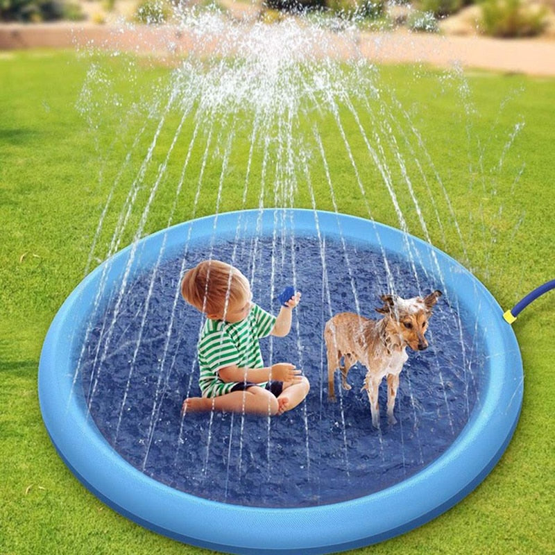 Inflatable Pet Sprinkler Pool(Great for hot days or bath time!)(S/100x100cm M/150x150cm L/170x170cm)