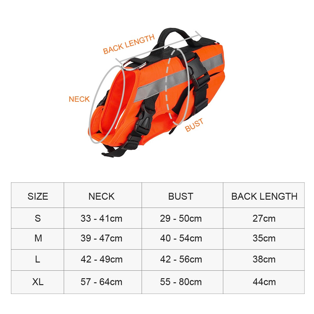 Dog Life Jacket Outdoor Safety Clothes Life Vest Swimming Preserver Rescue