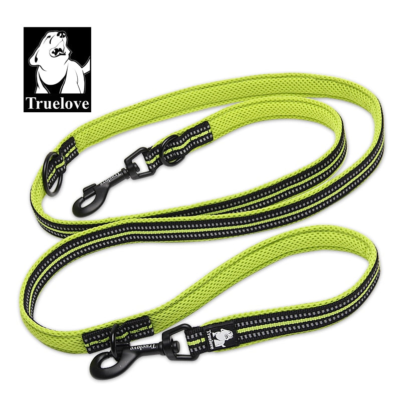 Truelove 7 In 1 Multi-Function Adjustable Dog Lead Hand Free Pet Training Lead Reflective Multi-Purpose Dog Lead