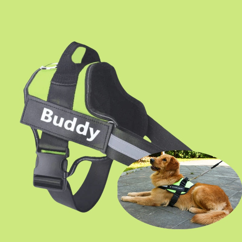 Personalised Dog Harness Reflective Breathable Adjustable for NO PULL Training