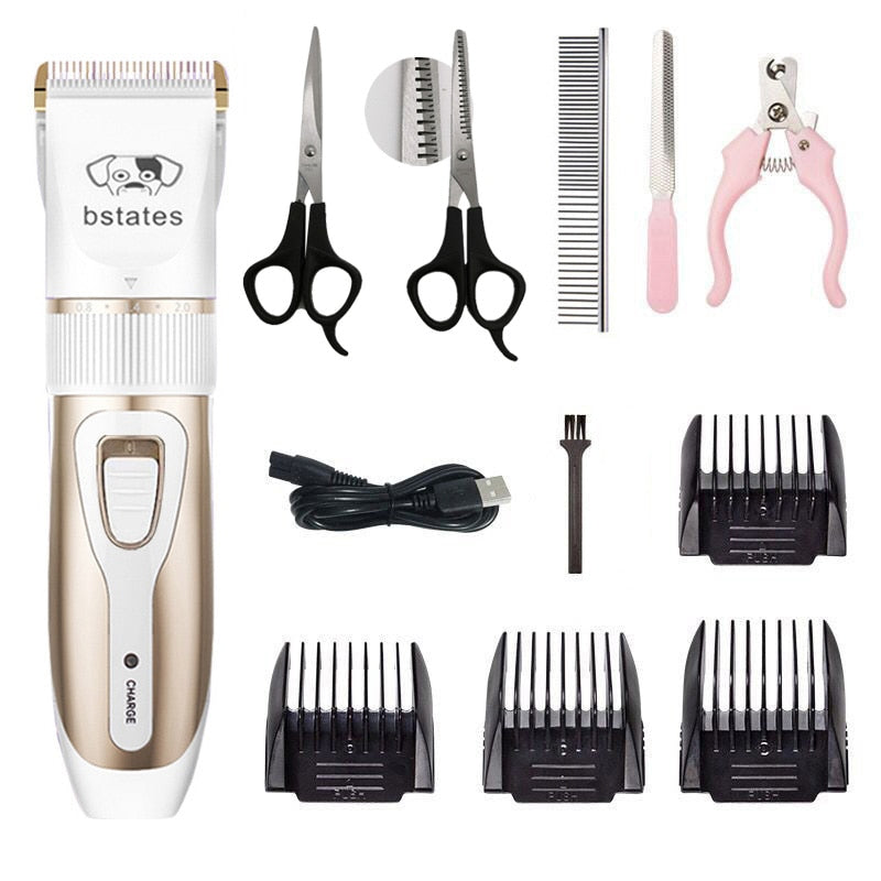 Dog Clipper Dog Hair Clippers Grooming (Pet/Cat/Dog/Rabbit) Haircut Trimmer Shaver Set Pets Cordless Rechargeable Professional