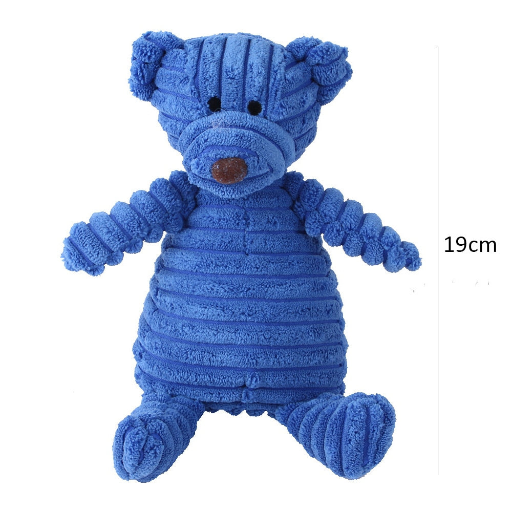 Corduroy Dog Toys Animal Design with Squeaky Bite Resistant