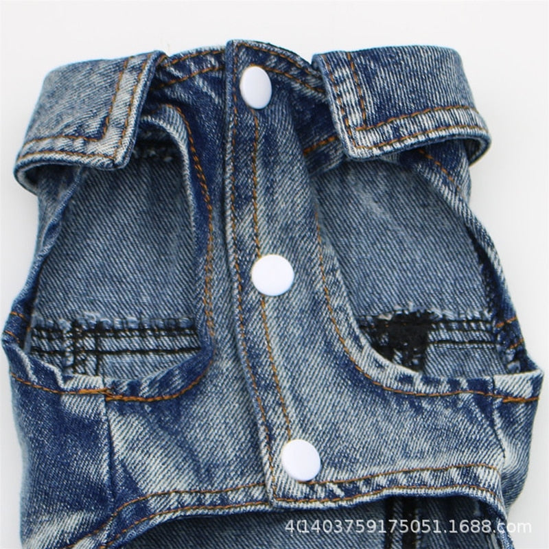 Dog Cool Denim Dog Jacket for Small Medium Dogs