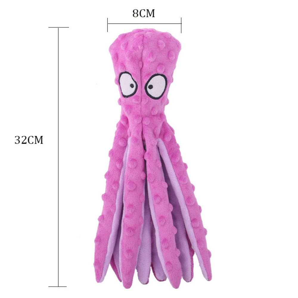 Plush Toy Octopus Shell Puzzle Toy Bite Resistant Interactive Pet Dog Teeth Cleaning Chew