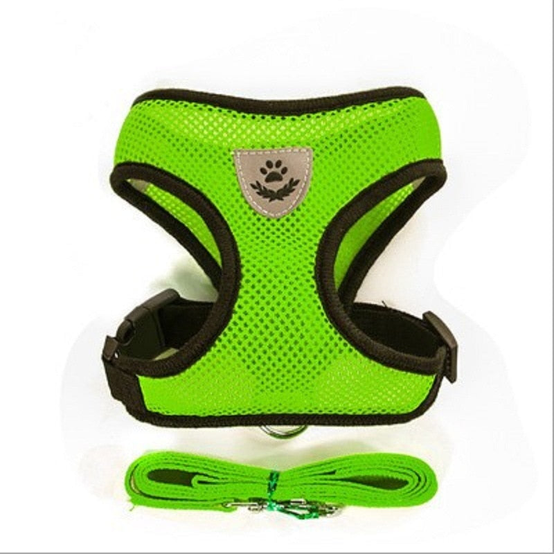 Cat Harness with Lead Adjustable Vest Polyester Mesh Breathable Reflective