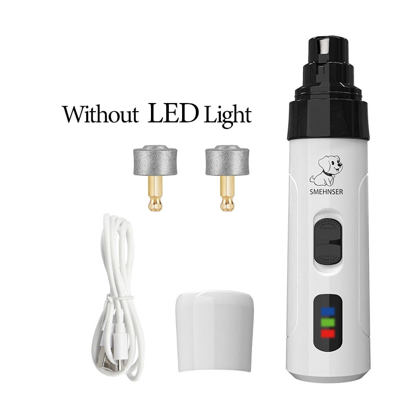 Electric Pet Nail Grinder with LED Light Cat Dogs Nail Clippers USB Rechargeable
