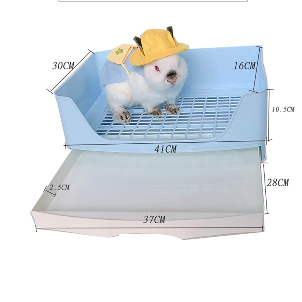 Large Rabbit Toilet Box Trainer Corner Tray Litter with Drawer