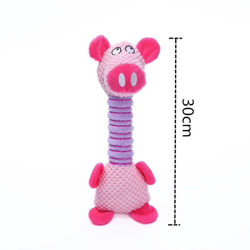 Indestructible Dog Squeaky Toy Animals Soft Plush Chew Toy